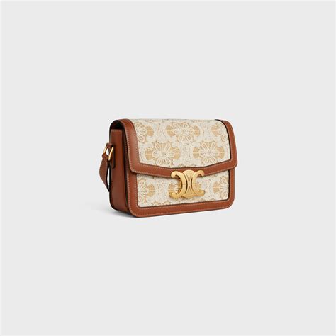 TEEN TRIOMPHE BAG in RAFFIA EFFECT TEXTILE WITH 